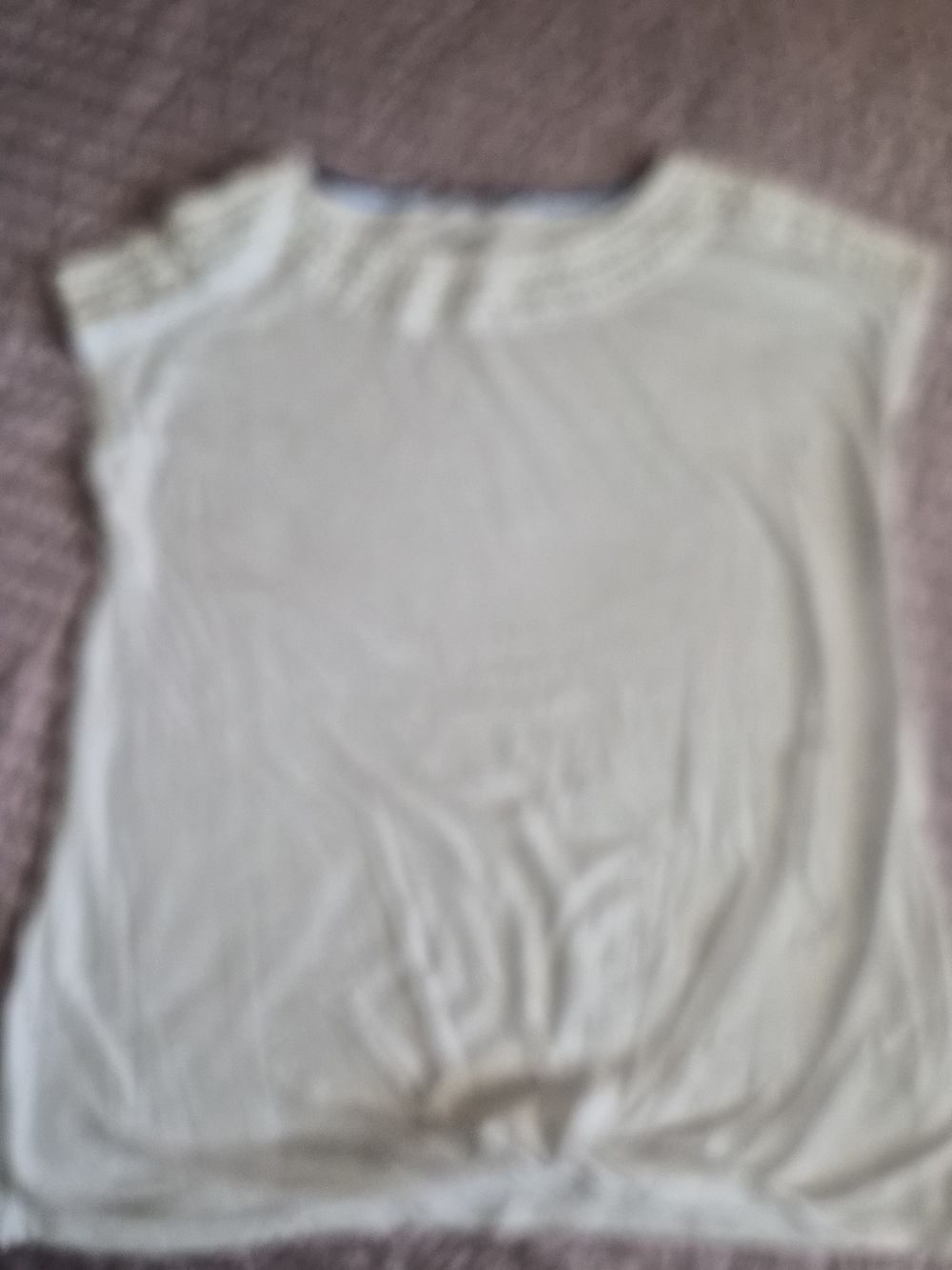 Women's Cream Short Sleeve Blouse - Lightweight Knot Hem